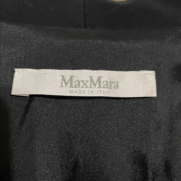 Max Mara women’s Black viscose open face duster/blazer with pockets - Picture 5 of 11